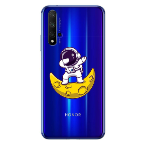 Huawei Nova 5 T Astronaut on the moon Transparent Silicone TPU Θήκη