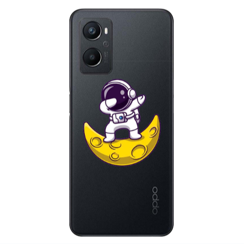 Oppo A 96 Astronaut on the moon Transparent Silicone TPU Θήκη