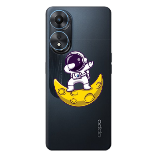 Oppo A 98 Astronaut on the moon Transparent Silicone TPU Θήκη