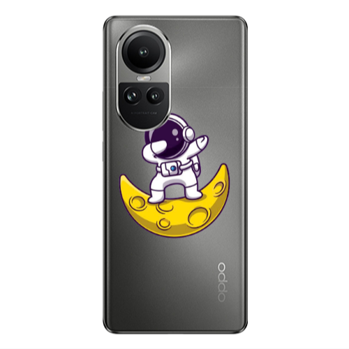 Oppo Reno10 5G Astronaut on the moon Transparent Silicone TPU Θήκη