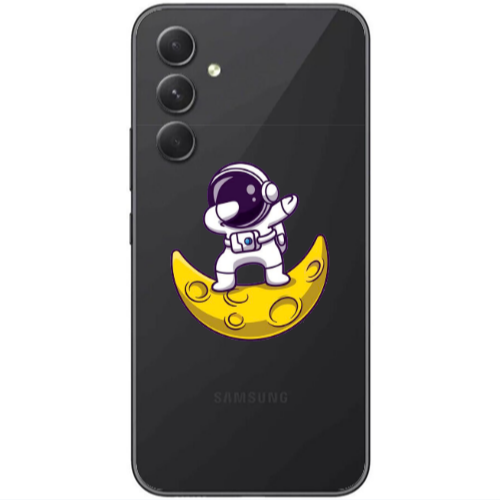 Samsung Galaxy A25 Astronaut on the moon Transparent Silicone TPU Θήκη