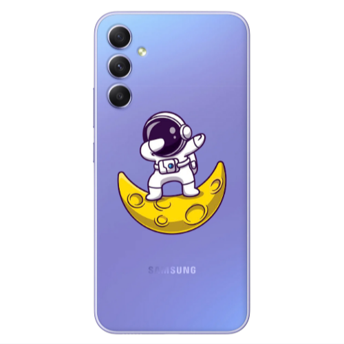 Samsung A25 Astronaut on the moon Transparent Silicone TPU Θήκη