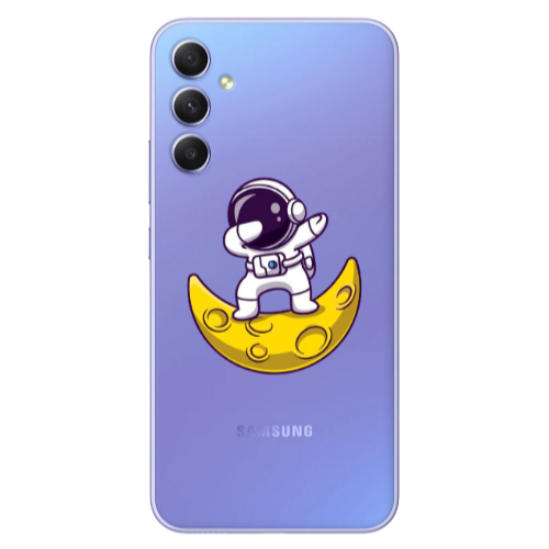 Samsung A16 Astronaut on the moon Transparent Silicone TPU Θήκη