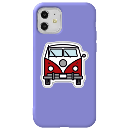 Apple iPhone 11  Minibus Purple Colored Silicone TPU Θήκη