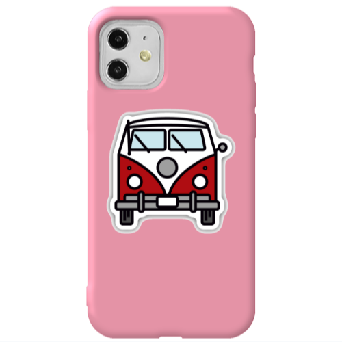 Apple iPhone 11  Minibus Pink Colored Silicone TPU Θήκη