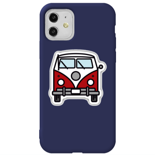 Apple iPhone 11  Minibus Dark blue Colored Silicone TPU Θήκη