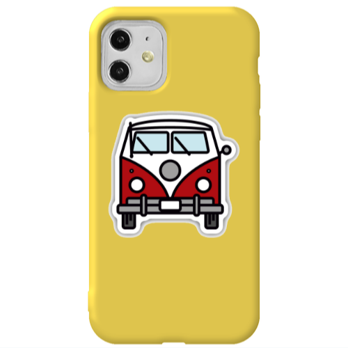 Apple iPhone 11  Minibus Yellow Colored Silicone TPU Θήκη