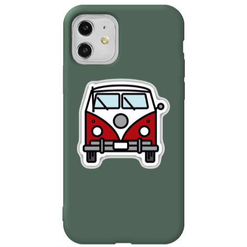 Apple iPhone 11  Minibus Dark Green Colored Silicone TPU Θήκη