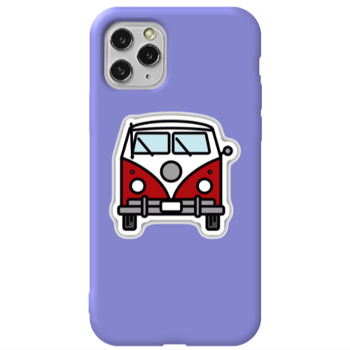 Apple iPhone 11 Pro Minibus Purple Colored Silicone TPU Θήκη