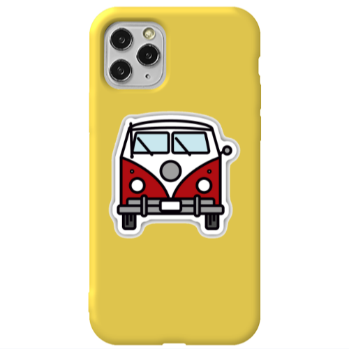 Apple iPhone 11 Pro Minibus Yellow Colored Silicone TPU Θήκη