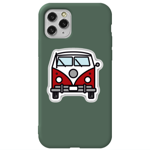 Apple iPhone 11 Pro Minibus Dark Green Colored Silicone TPU Θήκη
