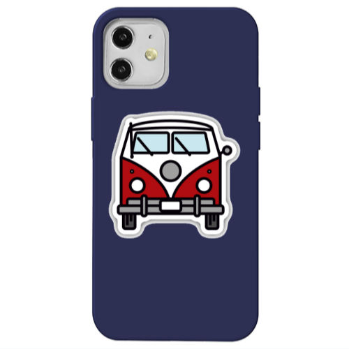 Apple iPhone 12 Minibus Dark blue Colored Silicone TPU Θήκη