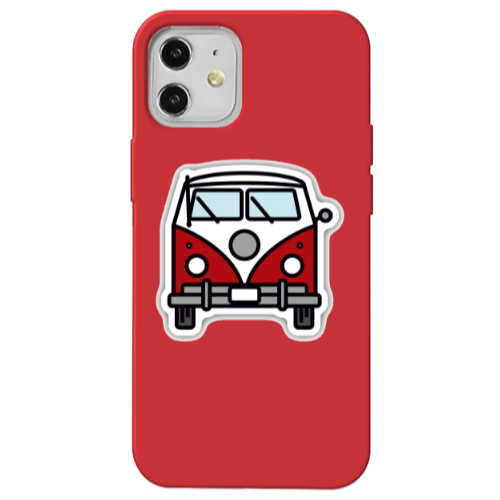 Apple iPhone 12 Minibus Red Colored Silicone TPU Θήκη