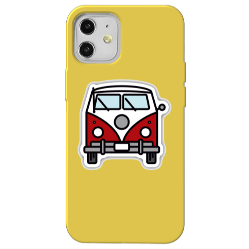 Apple iPhone 12 Minibus Yellow Colored Silicone TPU Θήκη