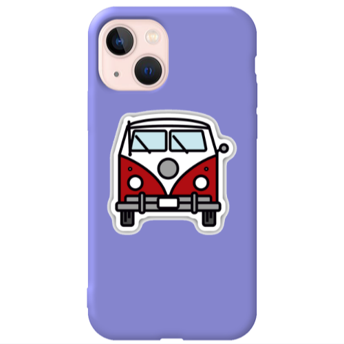 Apple iPhone 13 Minibus Purple Colored Silicone TPU Θήκη