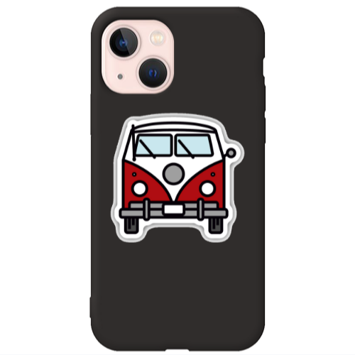 Apple iPhone 13 Minibus Black Colored Silicone TPU Θήκη