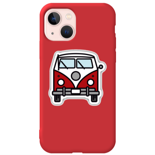 Apple iPhone 13 Minibus Red Colored Silicone TPU Θήκη