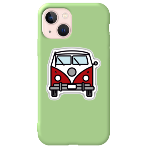 Apple iPhone 13 Minibus Light Green Colored Silicone TPU Θήκη