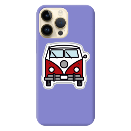 Apple iPhone 13 Pro Max Minibus Purple Colored Silicone TPU Θήκη