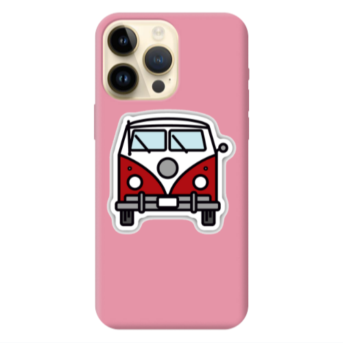 Apple iPhone 13 Pro Max Minibus Pink Colored Silicone TPU Θήκη