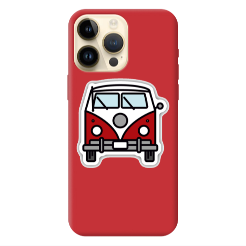 Apple iPhone 13 Pro Max Minibus Red Colored Silicone TPU Θήκη