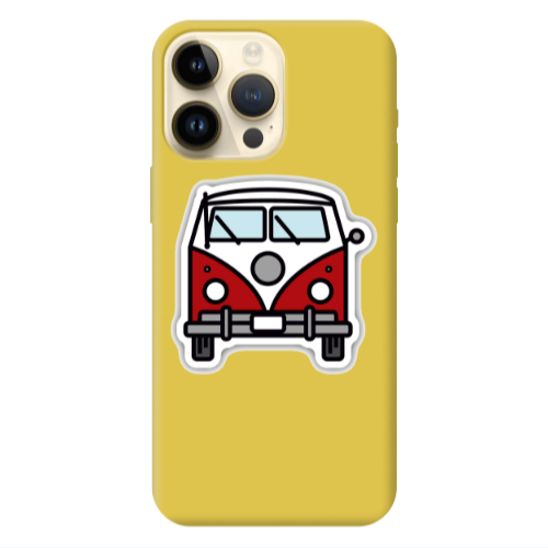 Apple iPhone 13 Pro Max Minibus Yellow Colored Silicone TPU Θήκη
