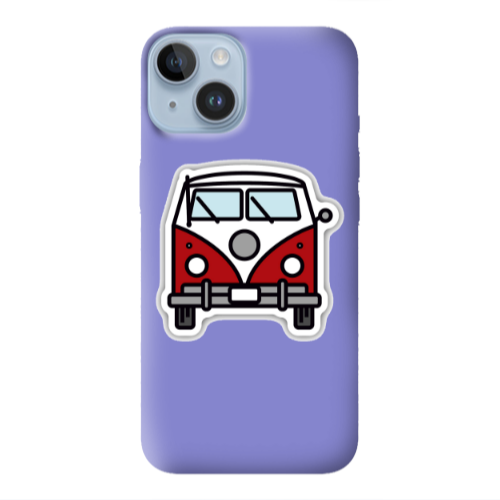 Apple iPhone 14  Minibus Purple Colored Silicone TPU Θήκη