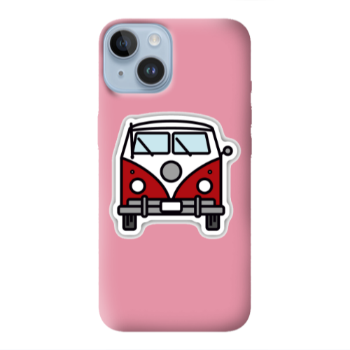 Apple iPhone 14  Minibus Pink Colored Silicone TPU Θήκη