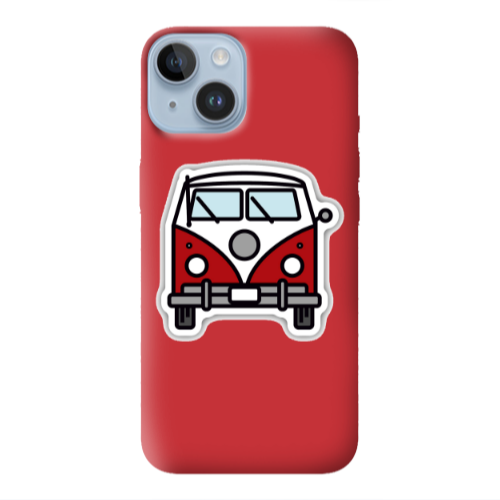 Apple iPhone 14 Plus Minibus Red Colored Silicone TPU Θήκη