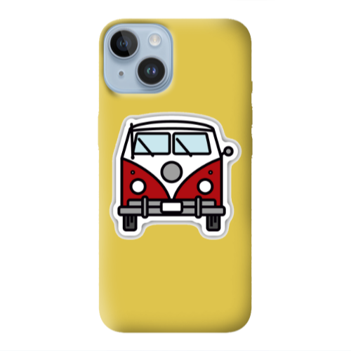 Apple iPhone 14 Plus Minibus Yellow Colored Silicone TPU Θήκη