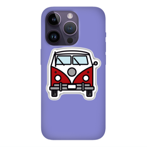 Apple iPhone 14 Pro  Minibus Purple Colored Silicone TPU Θήκη