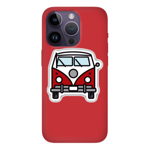 Apple iPhone 14 Pro Max Minibus Red Colored Silicone TPU Θήκη