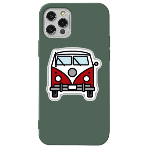 Apple iPhone 13 Pro Minibus Dark Green Colored Silicone TPU Θήκη
