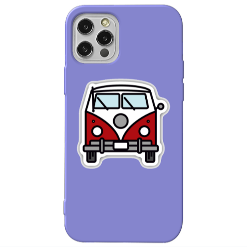 Apple iPhone 12 Pro Minibus Purple Colored Silicone TPU Θήκη
