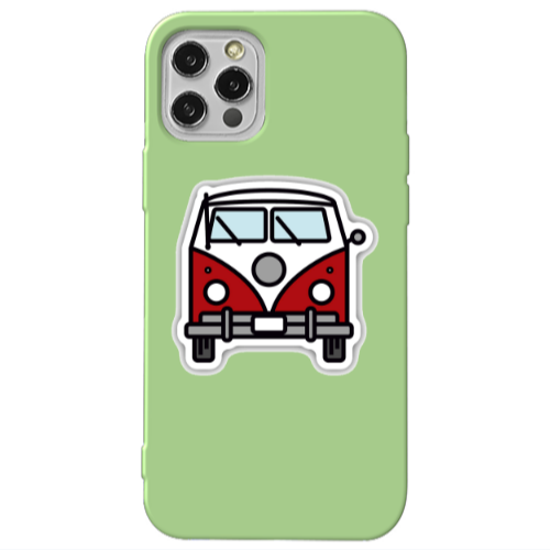 Apple iPhone 12 Pro Minibus Light Green Colored Silicone TPU Θήκη