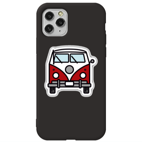 Apple iPhone 11 Pro Max Minibus Black Colored Silicone TPU Θήκη