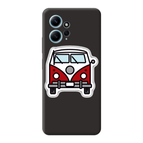 Xiaomi Redmi Note 12 4G Minibus Black Colored Silicone TPU Θήκη