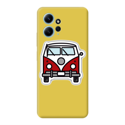 Xiaomi Redmi Note 12 4G Minibus Yellow Colored Silicone TPU Θήκη
