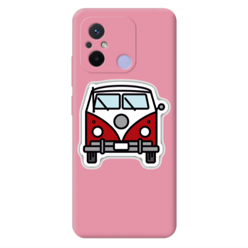 Xiaomi Redmi 12C Minibus Pink Colored Silicone TPU Θήκη