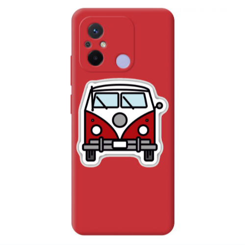 Xiaomi Redmi 12C Minibus Red Colored Silicone TPU Θήκη