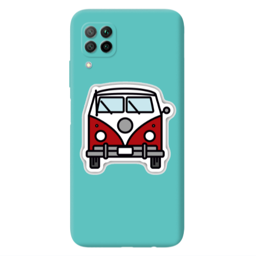 Huawei P40 Lite Minibus Turquoise Colored Silicone TPU Θήκη