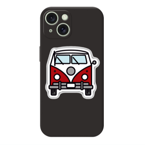 Apple iPhone 15 Minibus Black Colored Silicone TPU Θήκη