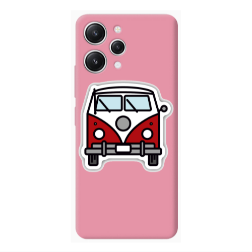 Xiaomi Redmi 12 Minibus Pink Colored Silicone TPU Θήκη