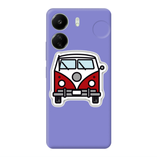 Xiaomi Redmi 13C Minibus Purple Colored Silicone TPU Θήκη