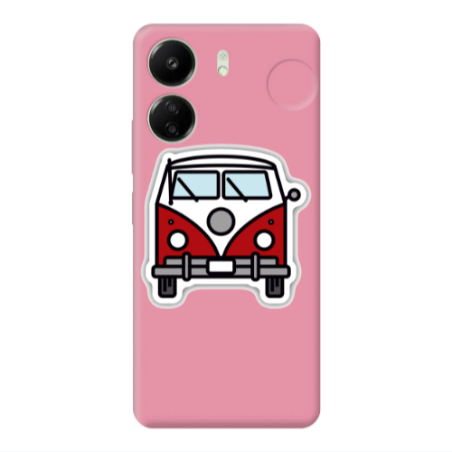 Xiaomi Redmi 13C Minibus Pink Colored Silicone TPU Θήκη