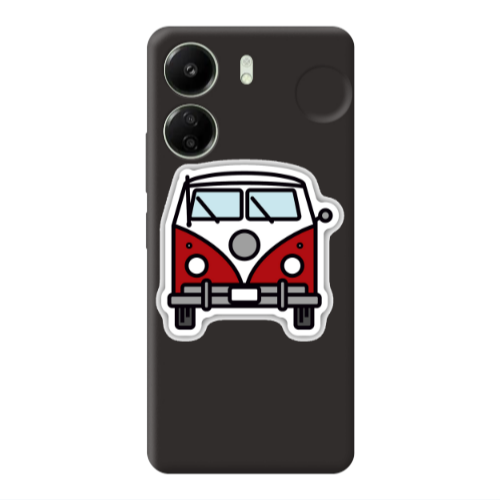 Xiaomi Redmi 13C Minibus Black Colored Silicone TPU Θήκη
