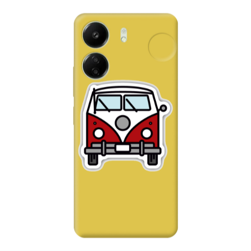 Xiaomi Redmi 13C Minibus Yellow Colored Silicone TPU Θήκη