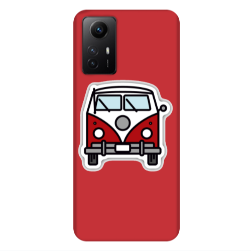 Xiaomi Redmi Note 12s Minibus Red Colored Silicone TPU Θήκη