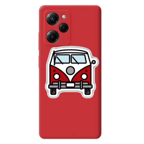 Xiaomi Poco X5 Pro Minibus Red Colored Silicone TPU Θήκη