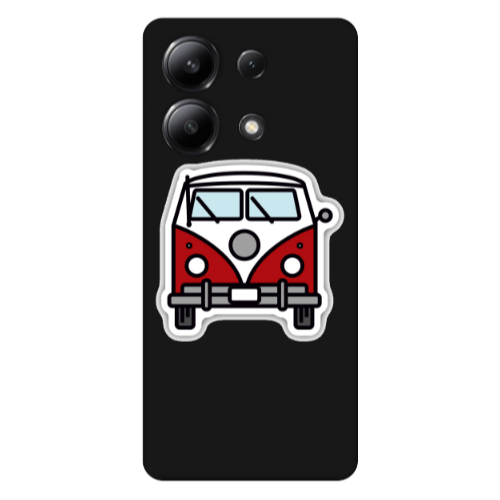 Xiaomi Redmi Note 13 4G Minibus Black Colored Silicone TPU Θήκη